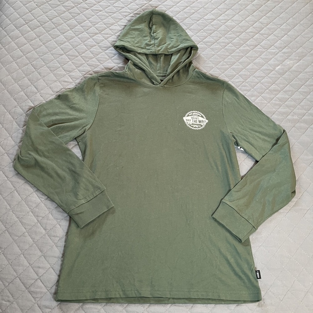 Vans Off The Wall 1996 Hooded Long Sleeve Graphic Knit Top Skateboard Logo L